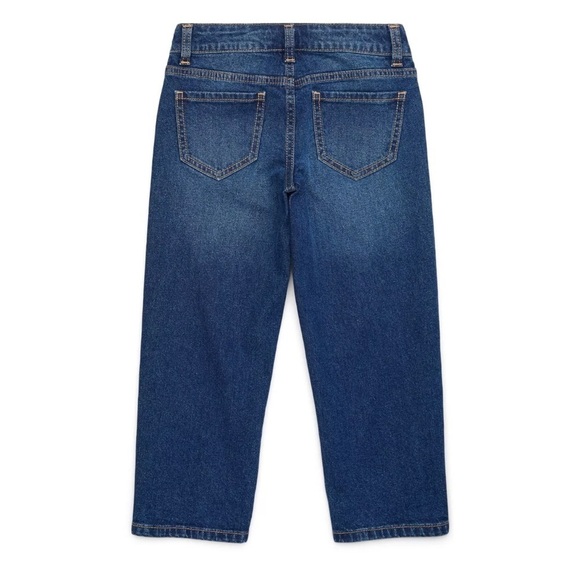 Wonder Nation Girl Fashion Straight Leg Dark Wash Demin Jeans,Blue,  Size 18 - Picture 2 of 3